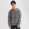 Arizona Mens Crew Neck Long Sleeve Pullover Sweater In Gray