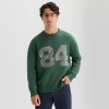 Arizona Mens Crew Neck Long Sleeve Pullover Sweater In Green