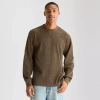 Arizona Mens Crew Neck Long Sleeve Regular Fit Thermal Top In Brown