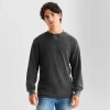 Arizona Mens Crew Neck Long Sleeve Regular Fit Thermal Top In Gray