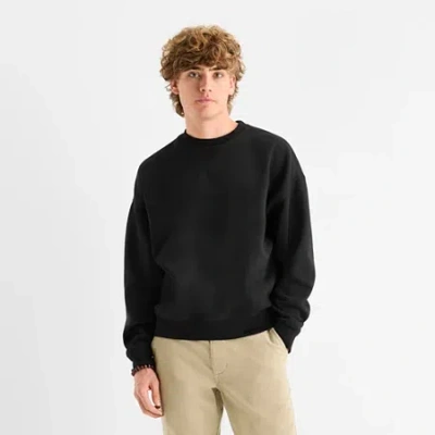 Arizona Mens Crew Neck Long Sleeve Sweatshirt In Black
