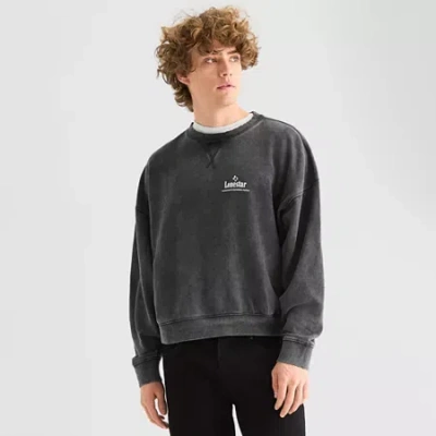 Arizona Mens Crew Neck Long Sleeve Sweatshirt In Blue