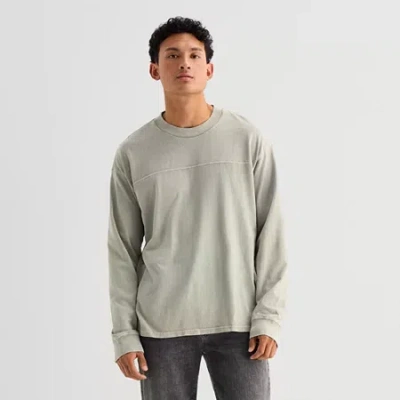 Arizona Mens Crew Neck Long Sleeve T-shirt In Gray