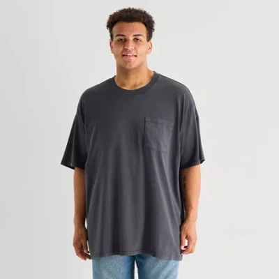 Arizona Mens Crew Neck Short Sleeve Big And Tall T-shirt In Black