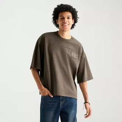 Arizona Mens Crew Neck Short Sleeve Boxy Fit Big And Tall Graphic T-shirt In Blue