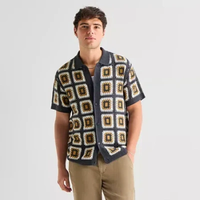 Arizona Mens Crew Neck Short Sleeve Pullover Sweater In Multi