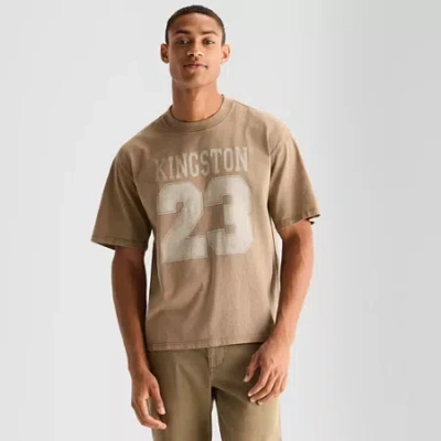 Arizona Mens Crew Neck Short Sleeve Relaxed Fit Graphic T-shirt In Multi