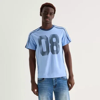 Arizona Mens Crew Neck Short Sleeve T-shirt In Blue