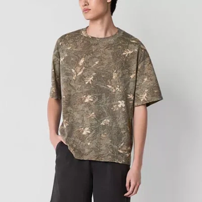 Arizona Mens Crew Neck Short Sleeve T-shirt In Brown