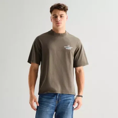 Arizona Mens Crew Neck Short Sleeve T-shirt In Brown
