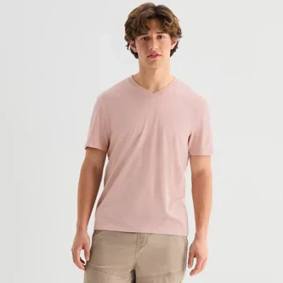 Arizona Mens Crew Neck Short Sleeve T-shirt In Pink