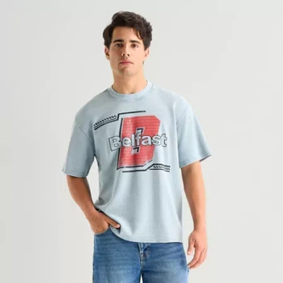 Arizona Mens Crew Neck Short Sleeve T-shirt In Blue