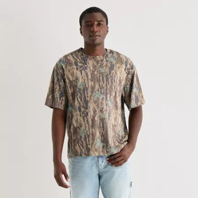 Arizona Mens Crew Neck Short Sleeve T-shirt In Brown