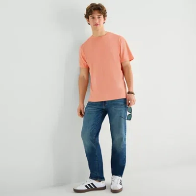 Arizona Mens Crew Neck Short Sleeve T-shirt In Orange