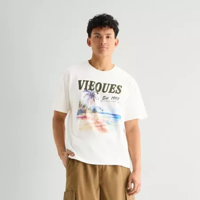 Arizona Mens Crew Neck Short Sleeve T-shirt In White