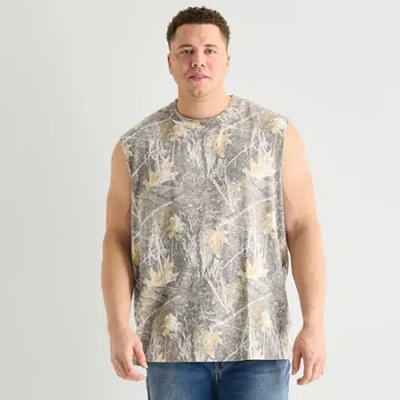 Arizona Mens Crew Neck Sleeveless Big And Tall Tank Top In Gray