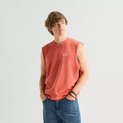 Arizona Mens Crew Neck Sleeveless Muscle T-shirt In Red