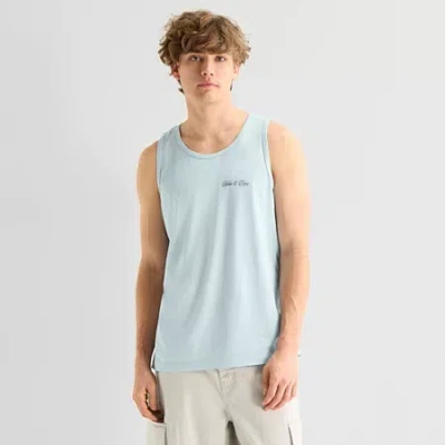 Arizona Mens Crew Neck Sleeveless Tank Top In Blue