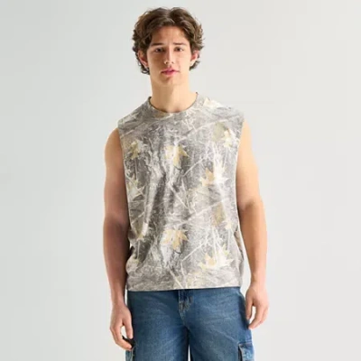 Arizona Mens Crew Neck Sleeveless Tank Top In Multi