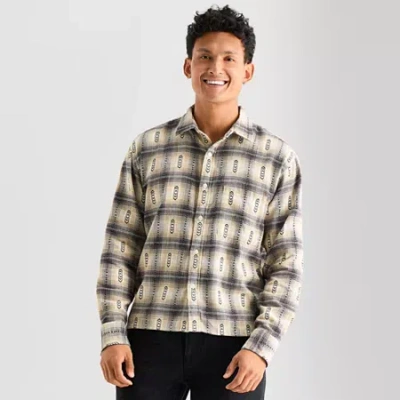 Arizona Mens Long Sleeve Boxy Fit Button-down Shirt In Black