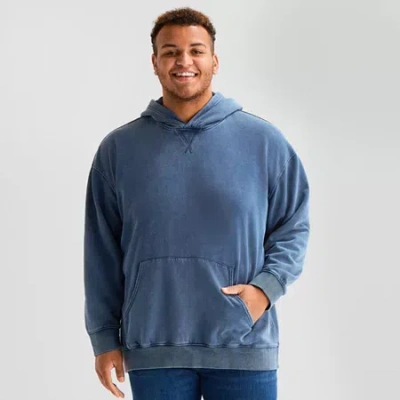 Arizona Mens Long Sleeve Fleece Big And Tall Hoodie In Blue