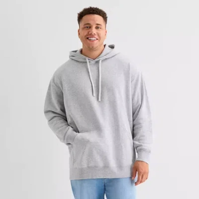 Arizona Mens Long Sleeve Fleece Big And Tall Hoodie In Gray