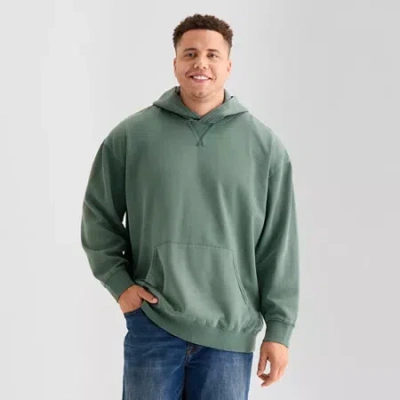 Arizona Mens Long Sleeve Fleece Big And Tall Hoodie In Green