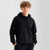 Arizona Mens Long Sleeve Fleece Hoodie In Black