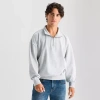 Arizona Mens Mock Neck Long Sleeve Quarter-zip Pullover In Gray