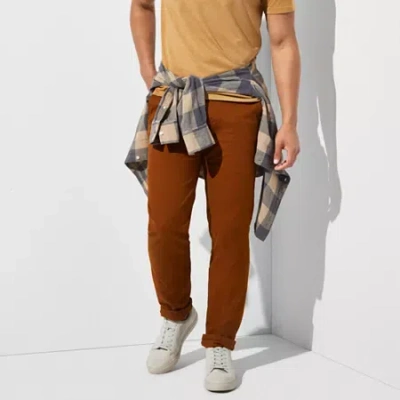 Arizona Mens Relaxed Taper Chino In Brown