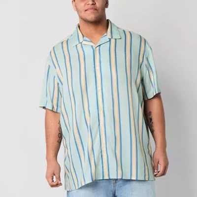 Arizona Mens Short Sleeve Big And Tall Camp Shirt In Multi