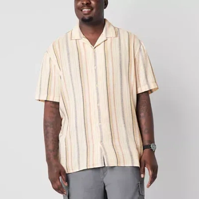 Arizona Mens Short Sleeve Button-down Shirt In Animal Print