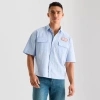 Arizona Mens Short Sleeve Boxy Fit Button-down Shirt In Blue
