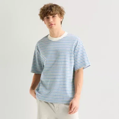 Arizona Mens Short Sleeve Boxy Fit Stripe T-shirt In Blue