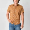 Arizona Mens Short Sleeve Button-down Shirt In Multi
