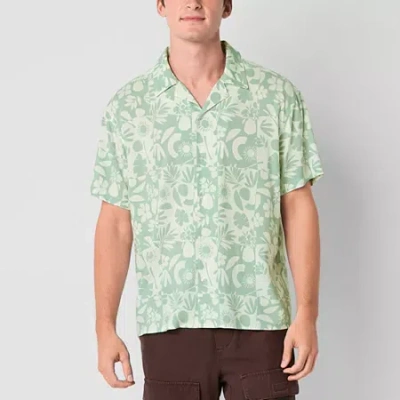 Arizona Mens Short Sleeve Camp Shirt In Green