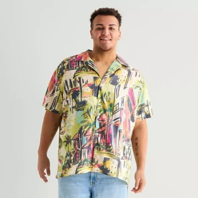 Arizona Mens Short Sleeve Classic Fit Big And Tall Button-down Shirt In Multi