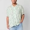 Arizona Mens Short Sleeve Regular Fit Big And Tall Button-down Shirt In Green