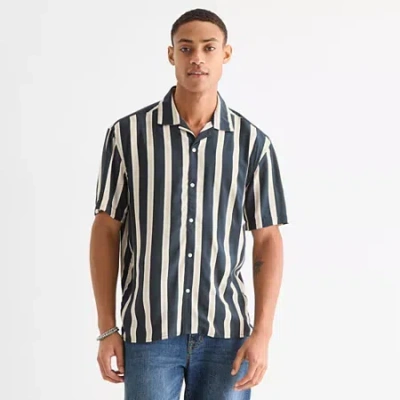 Arizona Mens Short Sleeve Regular Fit Button-down Shirt In Blue