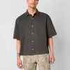 Arizona Mens Short Sleeve Regular Fit Button-down Shirt In Gray