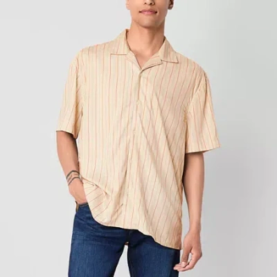 Arizona Mens Short Sleeve Regular Fit Button-down Shirt In Neutral