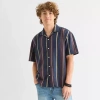 Arizona Mens Short Sleeve Relaxed Fit Button-down Shirt In Blue