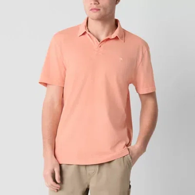 Arizona Mens Short Sleeve Washed Polo Shirt In Orange