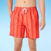 Arizona Mens Striped Swim Trunks In Red