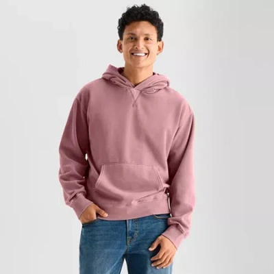 Arizona Mens Super Soft Fleece Hoodie In Pink