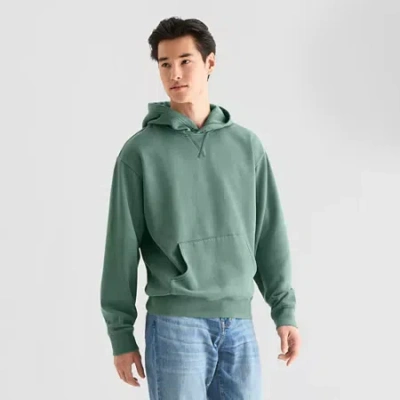 Arizona Mens Super Soft Fleece Hoodie In Green