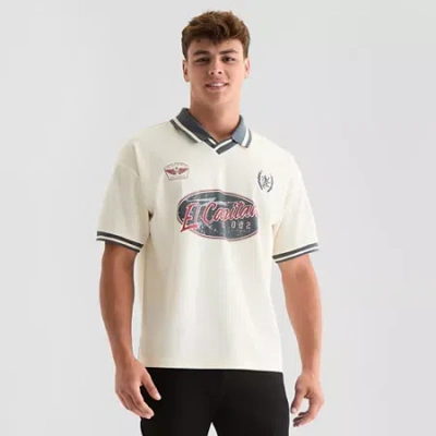 Arizona Mens V Neck Short Sleeve Jersey Polo In White