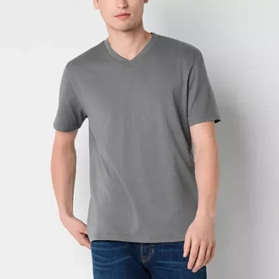 Arizona Mens V Neck Short Sleeve T-shirt In Gray