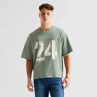 Arizona Mens V Neck Short Sleeve T-shirt In Green