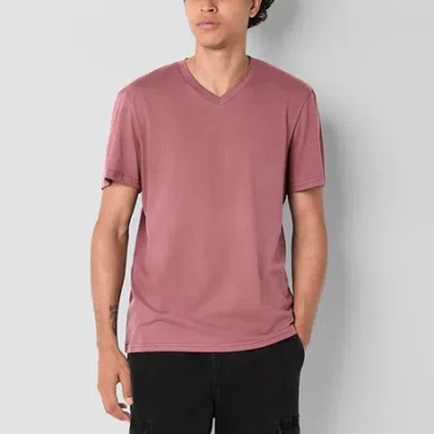 Arizona Mens V Neck Short Sleeve T-shirt In Purple